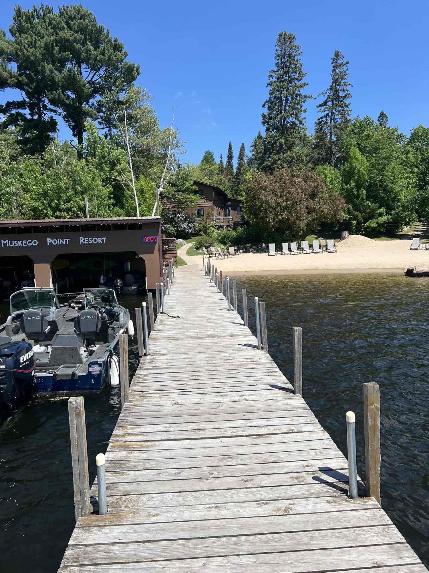 Rental boat at Muskego Point Resort